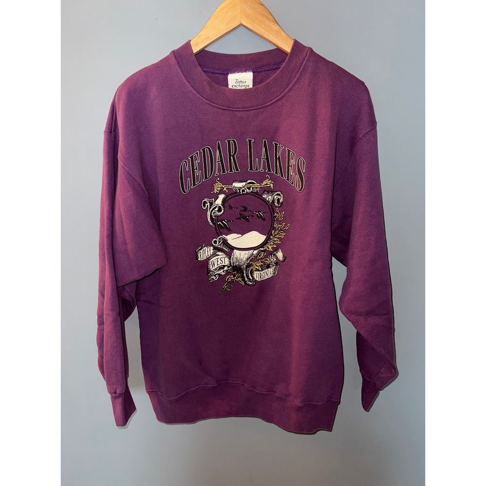 The Cotton‎ Exchange Cedar Lakes West Virginia Purple Graphic Sweatshirt Large
